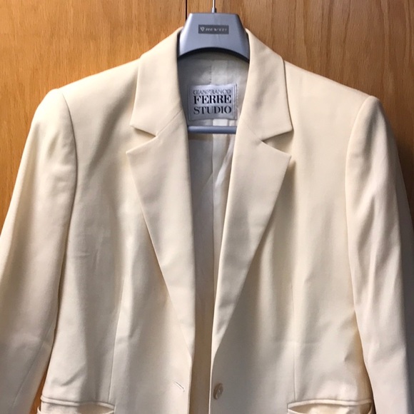 Gianfranco Ferre Studio Ivory Cream Off White Long Coat Overcoat - Picture 2 of 6